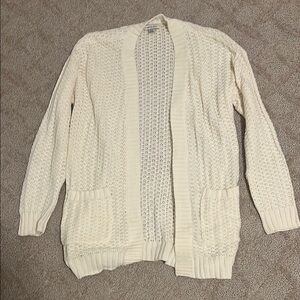 American Eagle Cream Knit Cardigan with Pockets